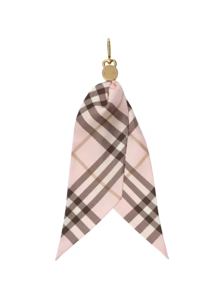 Fular Burberry de mătase în carouri roz