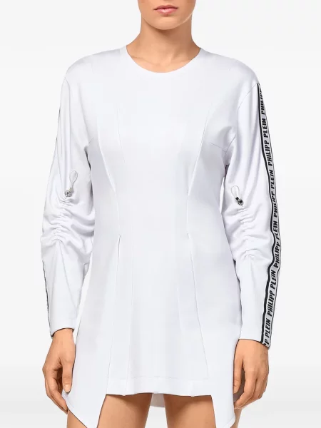 Lung rochie mini Philipp Plein alb