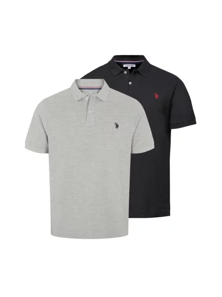 U.S. POLO ASSN. Cămașă UMAlfred gri amestecat negru