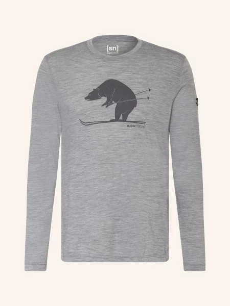 Super.Natural Tričko S Dlouhým Rukávem Karl S Příměsí Merino Vlny šedá