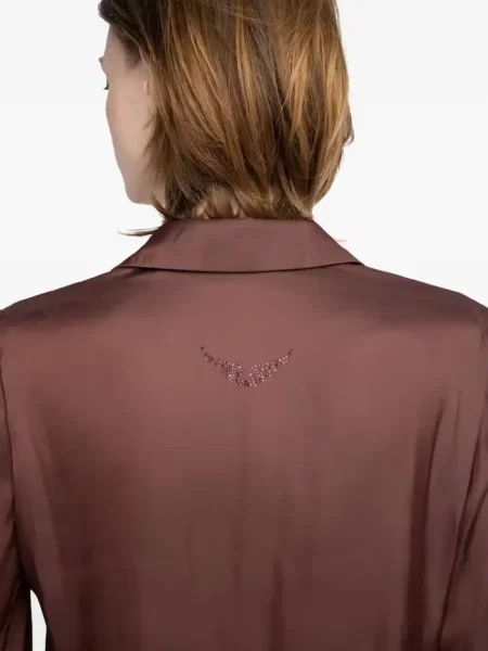 Top Zadig&voltaire cu volane lung maro