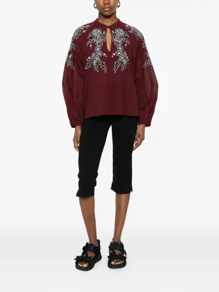 Bluză Essentiel Antwerp cu model floral roșu