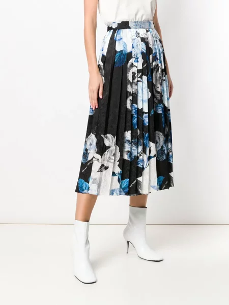 Fusta plisata Off-white plisată alb