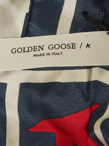Fular Golden Goose cu autograf albastru