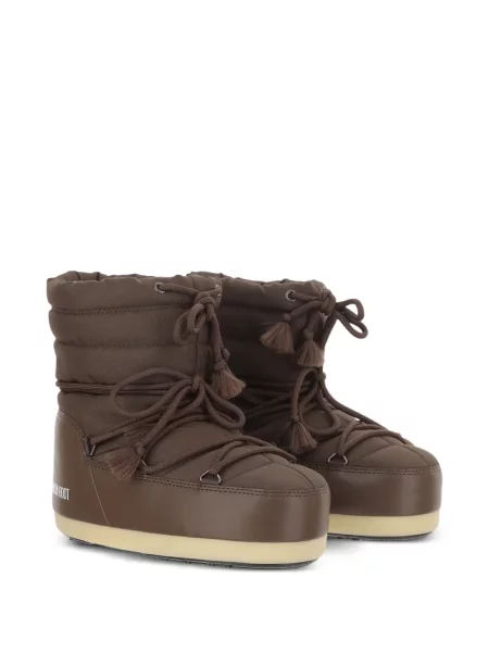 Botine Moon Boot cu șireturi din dantelă maro