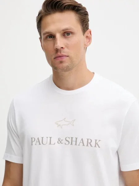 Футболка Paul&Shark Knitwear з аплікацією білий