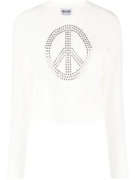 Pulover Moschino Jeans de lână cu tepi