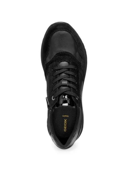 Sneakerși Geox cu model piele de șarpe negru