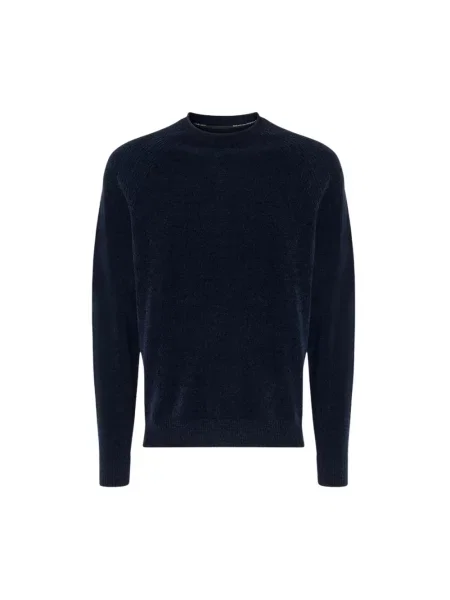 Dzianinowy sweter Rrd niebieski
