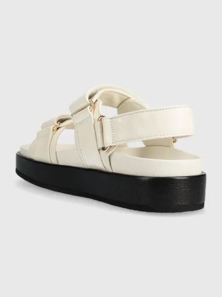 Kožené sandály Tory Burch Kira Sport Sandal na platformě béžová