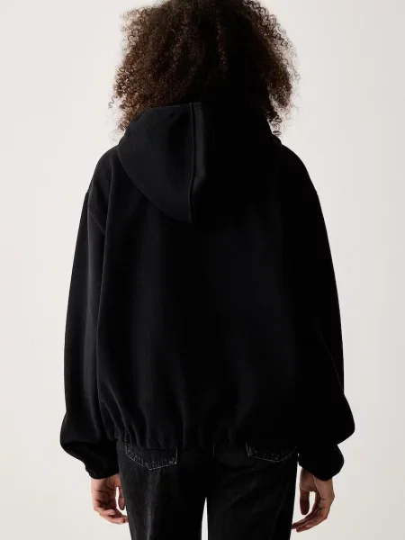Rains polár pulóver Fleece Hoodie fekete