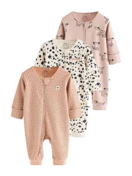 Next Pijamale ecru / brocart / roz pal negru