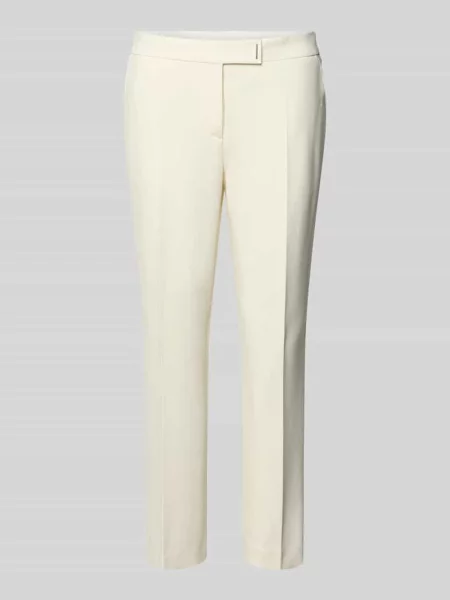 Spodnie materiałowe o kroju regular fit z mieszanki model TAPRIA-CROP' Boss białe