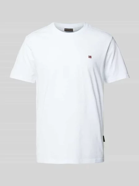 T-shirt z wyhaftowanym logo Napapijri biała