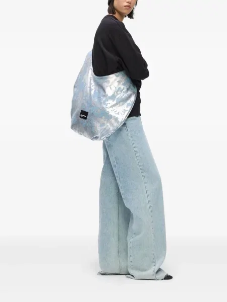 Geantă Karl Lagerfeld Jeans argintiu