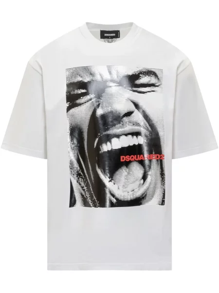 Tricou Dsquared2 cu imagine alb