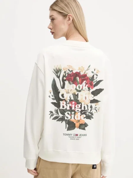 Tommy Jeans bluza z nadrukiem beżowy