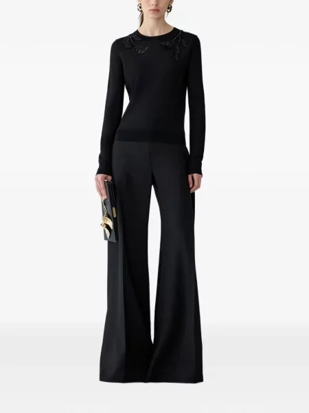 Пуловер Carolina Herrera бродиран на цветя черно