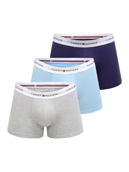 Tommy Hilfiger Underwear Boxeri Essential albastru marin / albastru deschis / gri deschis alb
