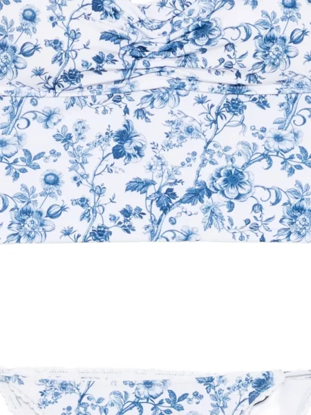 Bikini Daze Dayz cu model floral cu imagine alb
