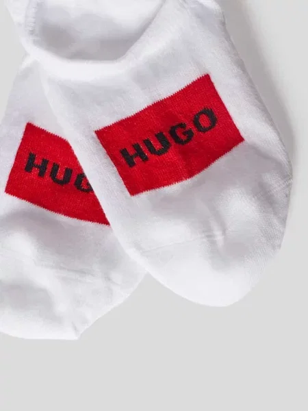 Skarpetki stopki z nadrukiem z logo w zestawie 2 szt. Hugo białe