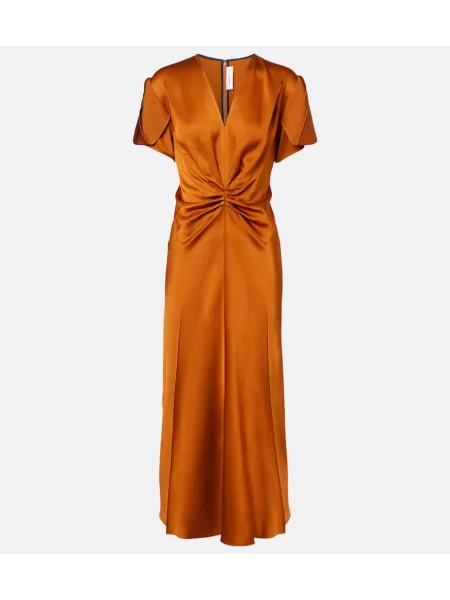 Rochie midi Victoria Beckham până la genunchi de costum portocaliu