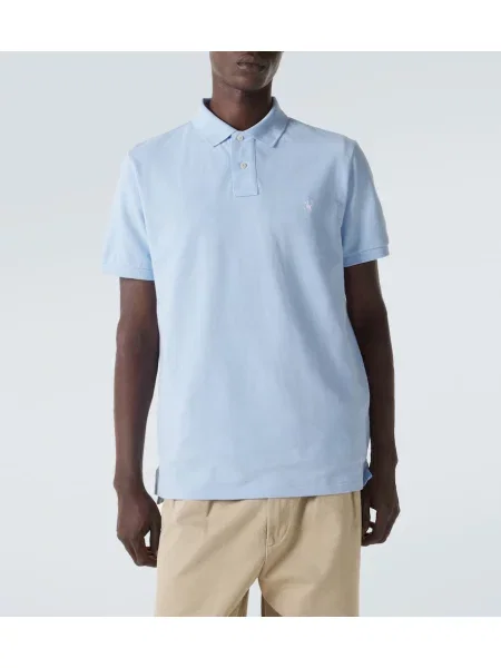 Polo majica Polo Ralph Lauren s kratkimi rokavi z mrežo modra