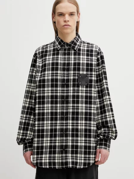 VETEMENTS cămașă din Leather Cross Flannel