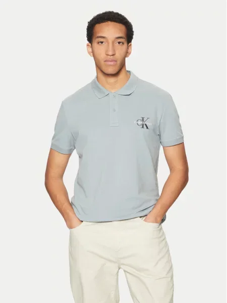 Polo majica Calvin Klein Jeans modra