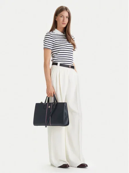 Torba z uchwytem z imitacji skóry Tommy Hilfiger