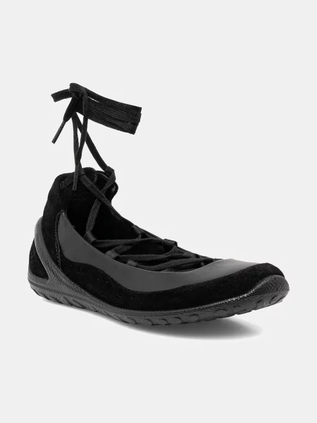 Ecco balerini de piele BIOM Lite Lace-Up negru