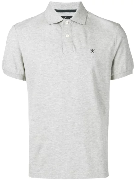 Polo Hackett cu broderie gri