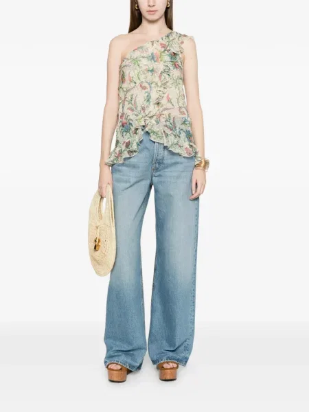 Top Etro cu model floral cu volane