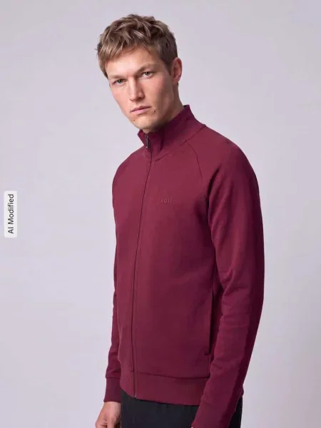 Bluza rozpinana z wytłoczonym logo Boss Green