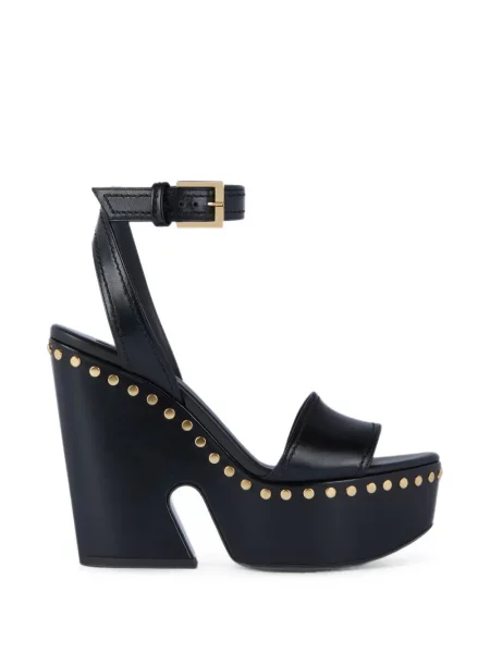 Sandale Givenchy din piele cu platformă cu tepi negru