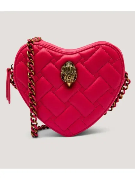 Kurt Geiger De piele geantă poștaș HEART roz