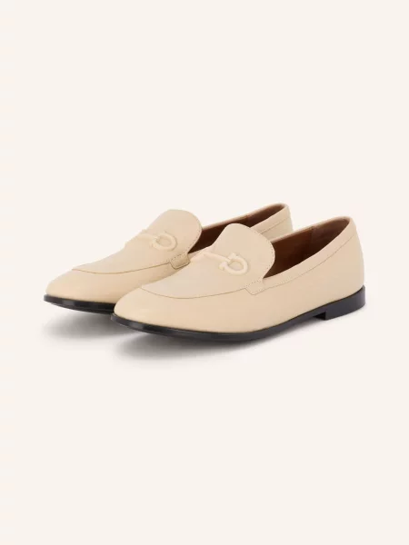Ferragamo Loafersy Soldy beige beżowe
