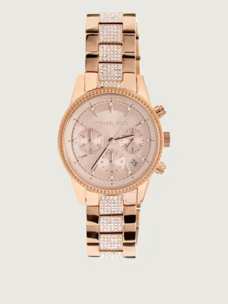MICHAEL Michael Kors Ceas analogic RITZ auriu / transparent roz