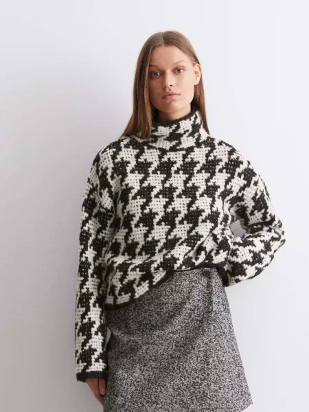 Светр Marc O’Polo білий/чорний вовна/акрил білий