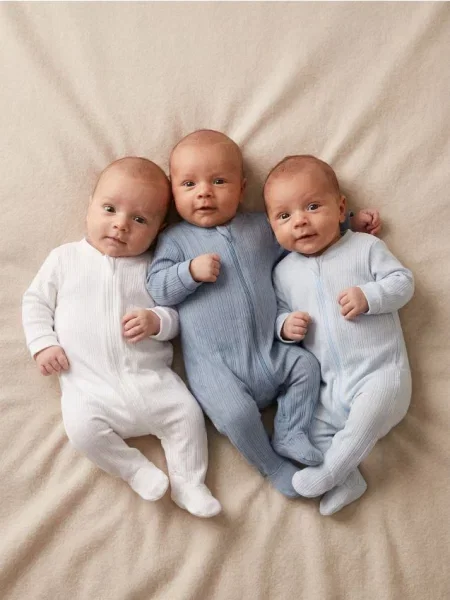 Sinsay overaly z žebrovaného úpletu 3 pack modrá