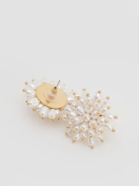 Серьги Reserved с бисером белые