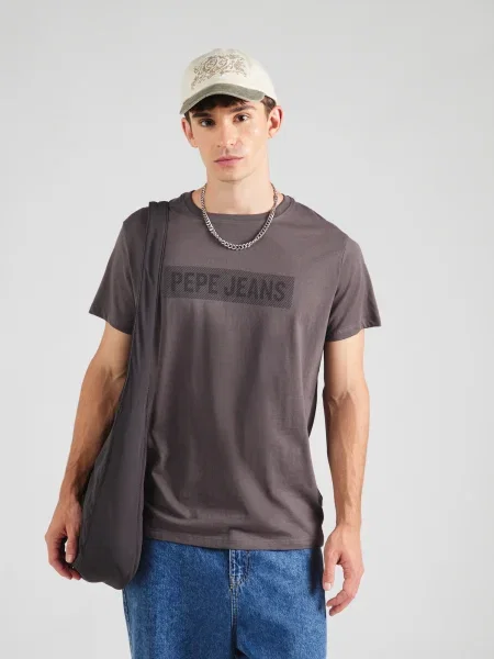 Pepe Jeans Tričko tmavosivá čierna