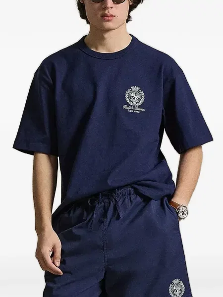 Tricou polo Polo Ralph Lauren cu imagine din canvas cu model paisley albastru