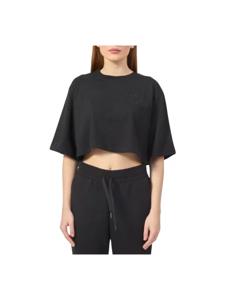 Koszulka John Richmond w serca o krotszym kroju czarna