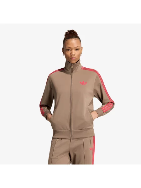 Sweatshirt adidas Firebird Track Top Loose Khaki Six/ Power Pink S roz