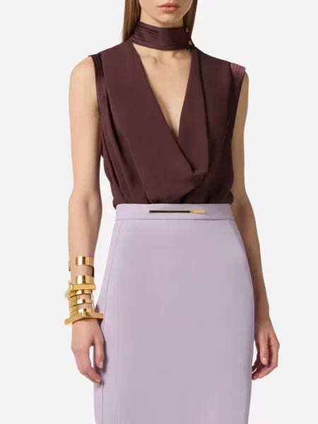 Блуза Elisabetta Franchi коричнева