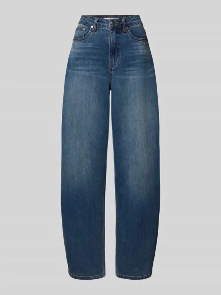 Jeansy o kroju barrel fit z efektem znoszenia Gestuz niebieskie