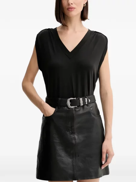 V-nyakú felső Guess fekete