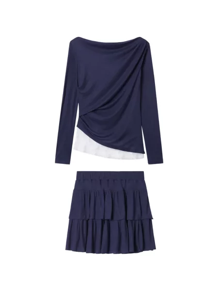 Мини мини пола B+ab с волани синьо