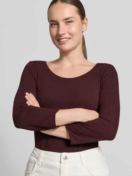 T-shirt o kroju regular fit z mieszanki model Kirosa' Someday brązowa